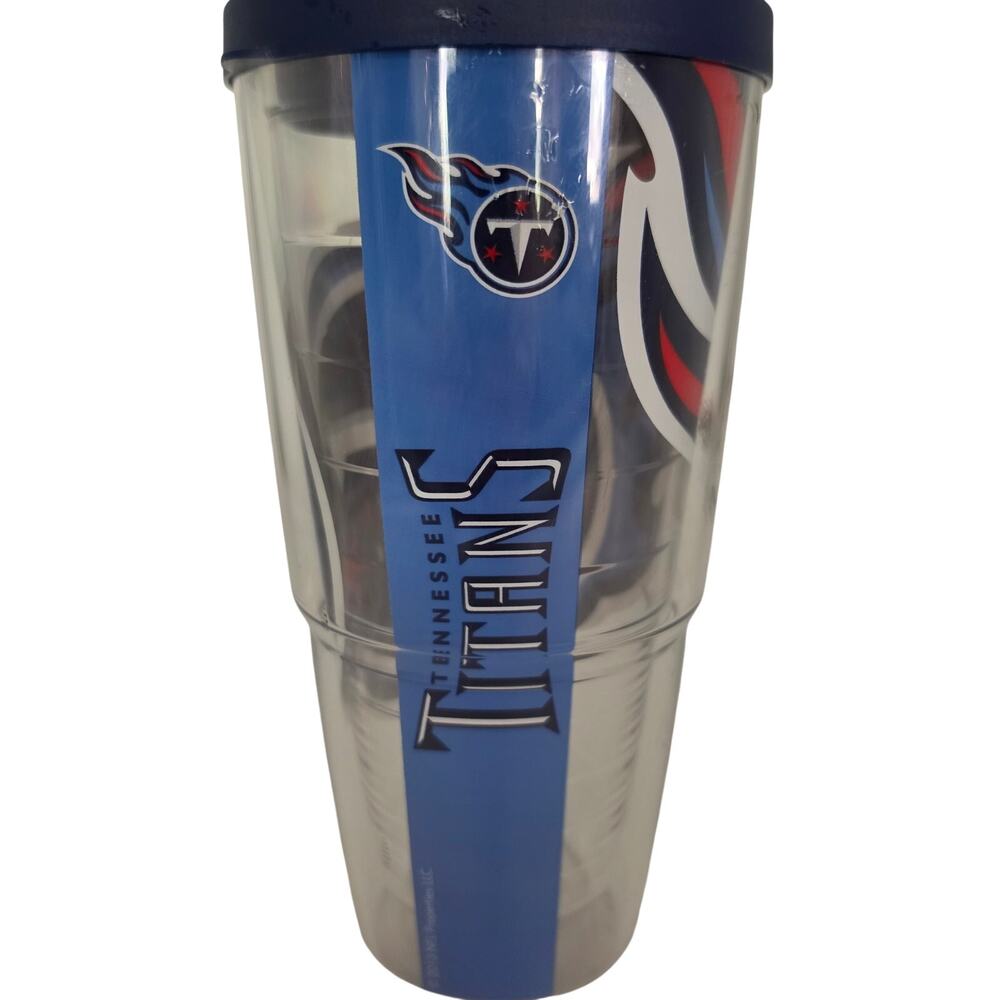 TERVIS NFL Tennessee Titans 24oz Insulated Tumbler Travel Cup Clear Blue W/ Lid - Picture 3 of 8